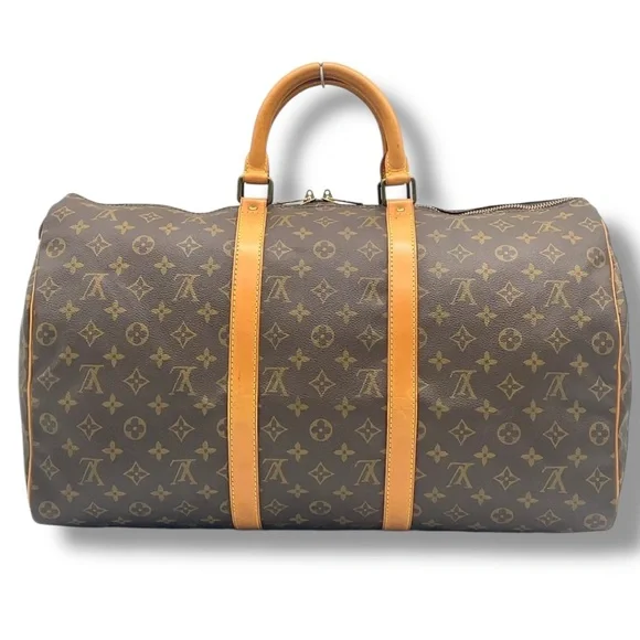 Vintage Louis Vuitton Keepall 50 Monogram Bag 1990 w/ Lock, Key, Tag & Dust Bag - Picture 9 of 16